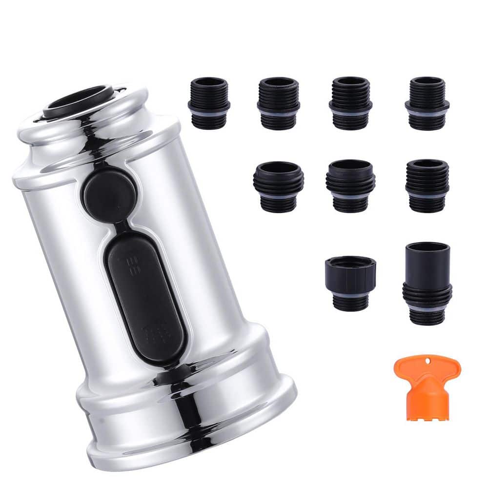 3-Function Pull Down Kitchen Faucet Head Replacement with 9-Adapter in Polished Chrome price history on PriceWatchPro