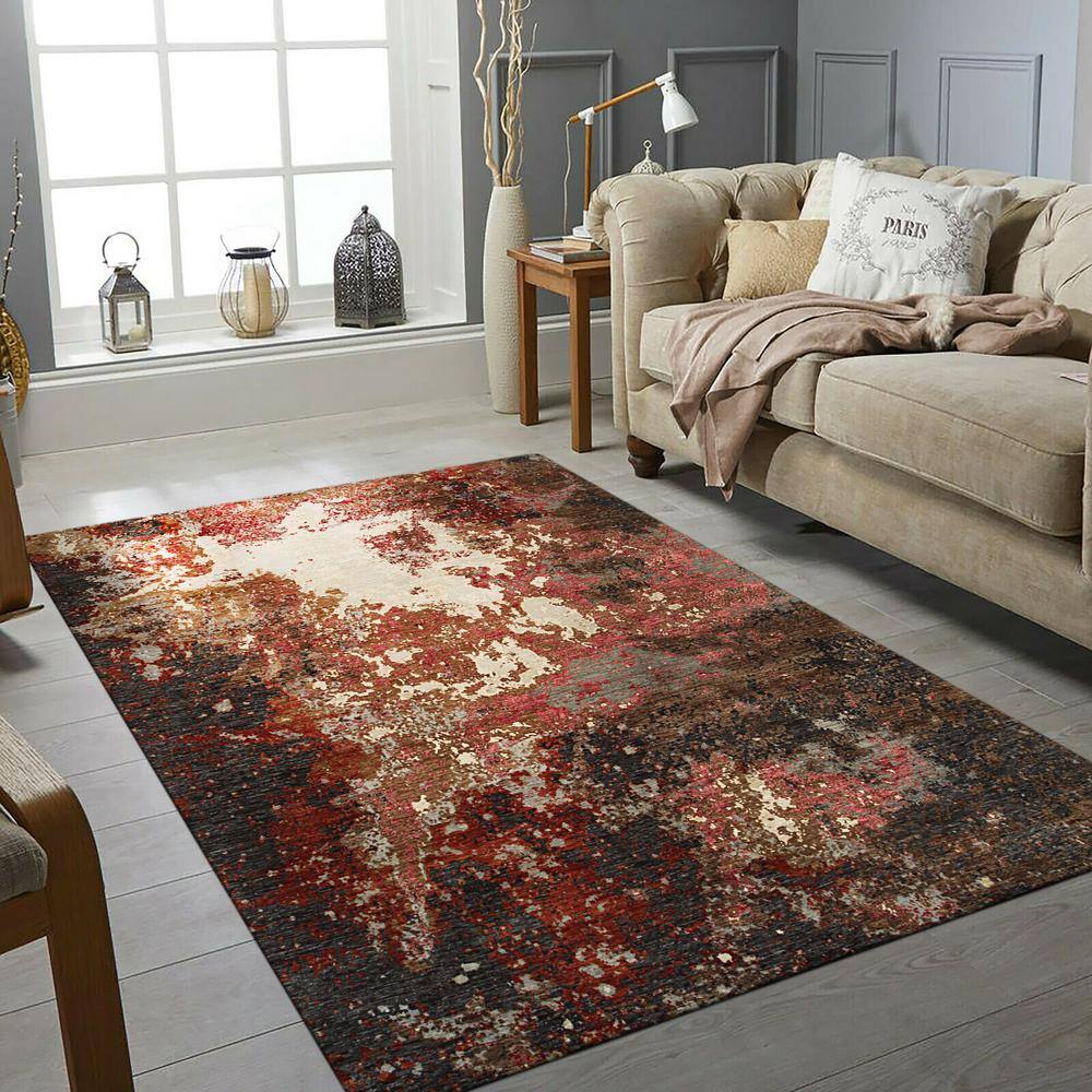 Charcoal 9 ft. x 12 ft. 3 in. Hand-Knotted Wool Galaxy Area Rug price history on PriceWatchPro