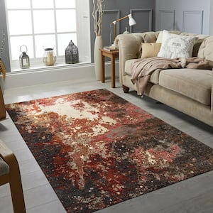 Charcoal 9 ft. x 12 ft. Hand-Knotted Wool Contemporary Galaxy Area Rug