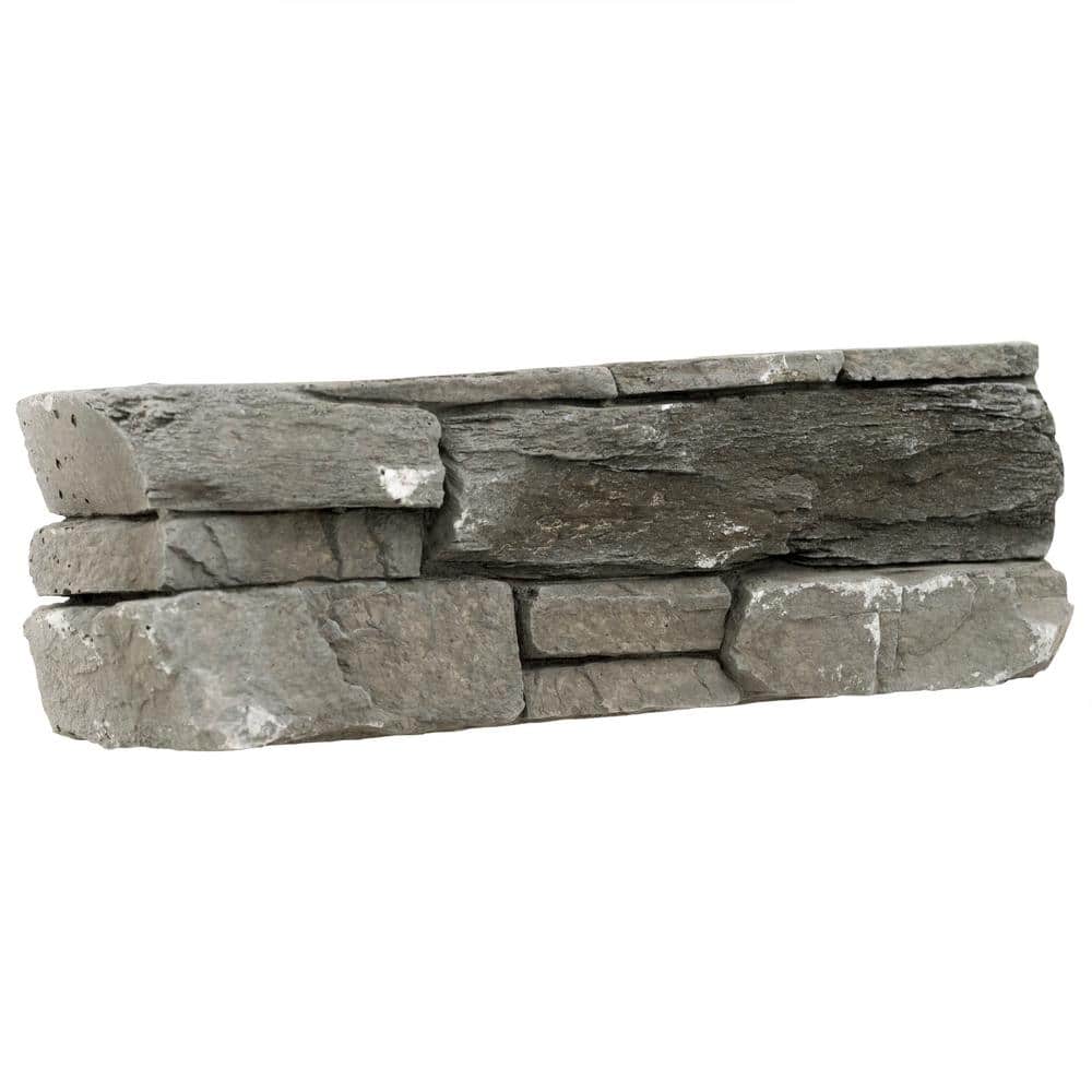 MSI Bayside Denali Gray Ledger Corner 9 in. x 19.5 in. Textured