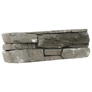 Terrado Denali Gray Ledger Corner 9 in. x 19.5 in. Textured Cement Concrete Look Wall Tile (4 sq. ft./Case)