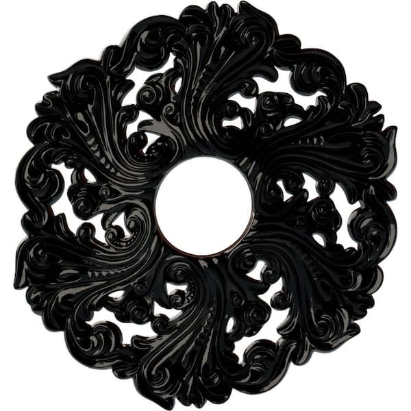 Ekena Millwork 1-3/4 in. x 19-5/8 in. x 19-5/8 in. Polyurethane Orrington Ceiling Medallion, Black Pearl