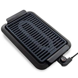 225 sq. in. Cast Iron Black Electric Indoor Grill with Non Stick Plates