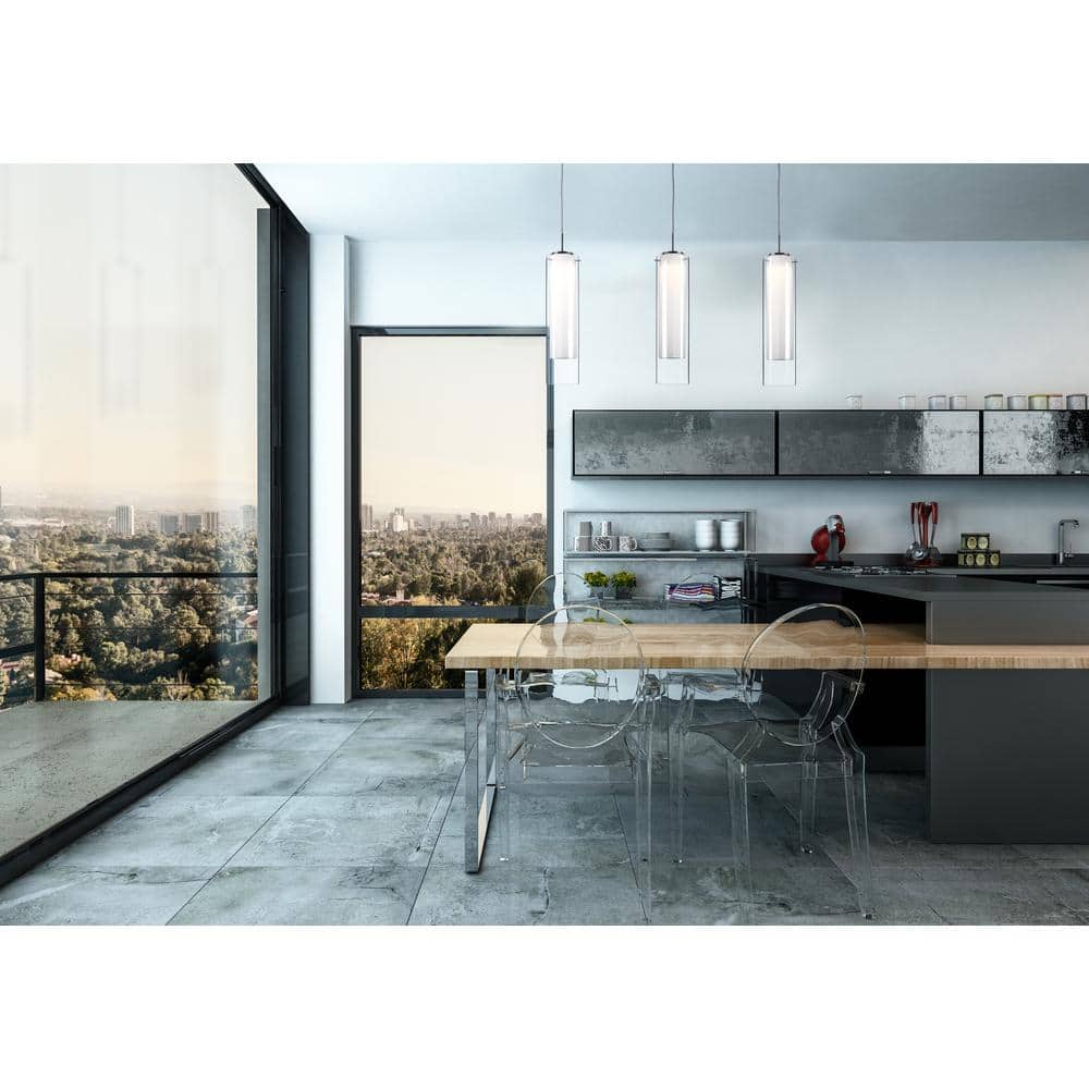 Verona Brushed Nickel Glass LED Pendant Light