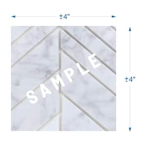Pistoria White 4 in. x 4 in. Marble Peel and Stick Wall Mosaic Tile (0.11 sq.ft./Each)