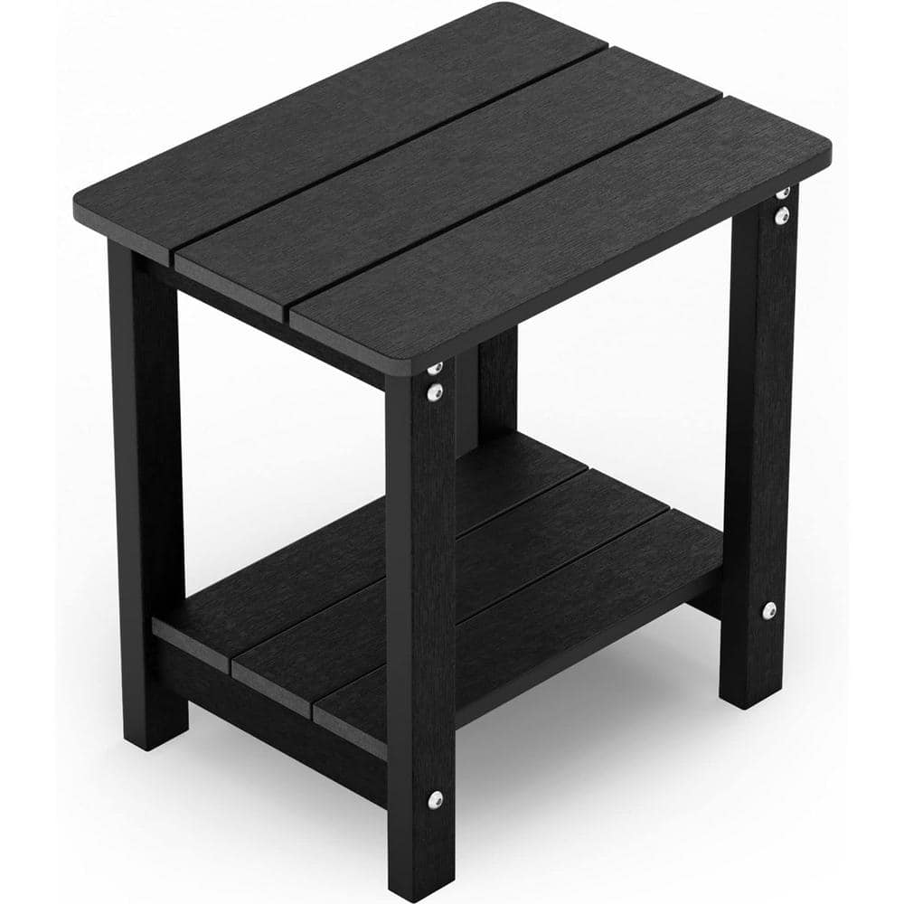 Mximu 16.7 in. H Black Square Plastic Adirondack Outdoor Double Layer
