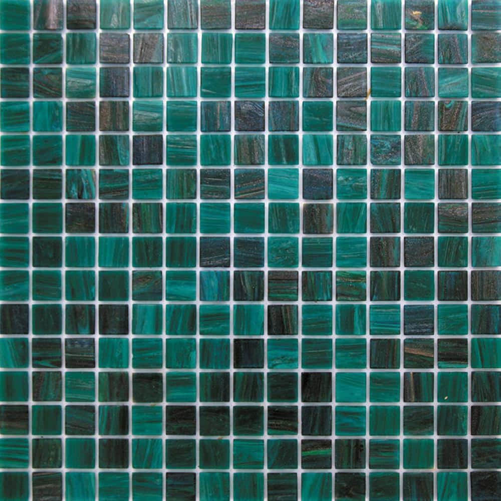 Apollo Tile Mingles 12 in. x 12 in. Glossy Bottle Green Glass Mosaic