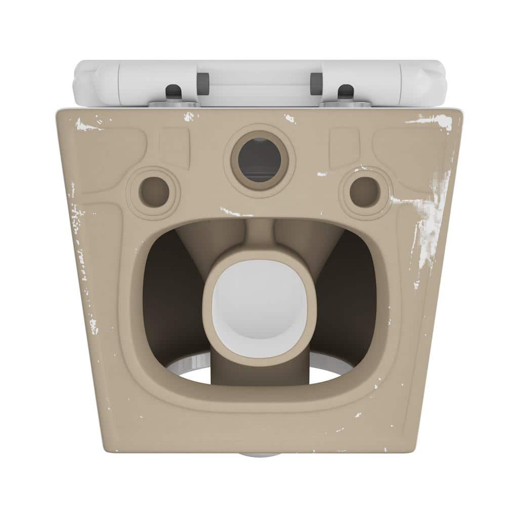 Hampton White Wall Mounted Dual Flush Toilet