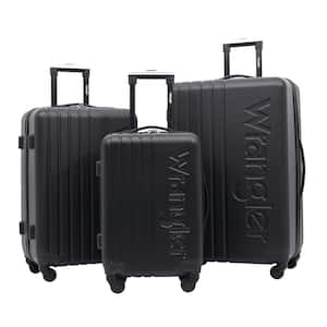 3-pc Black Hardside Embossed Vertical Luggage W/360° Spinner Wheels