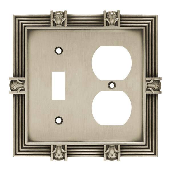 Liberty Pewter 2-Gang 1-Toggle/1-Duplex Wall Plate (1-Pack)