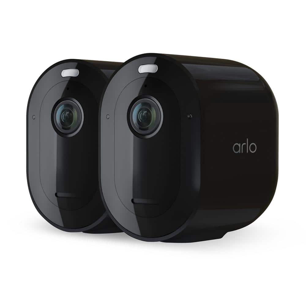 Arlo Pro 4 Spotlight Camera - Wireless Security, 2K Video and HDR, Color  Night Vision, 2-Way Audio, 2 Pack, Black VMC4250B-100NAS - The Home Depot