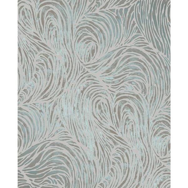 Decorline Andie Teal Swirl Paper Strippable Roll Wallpaper (Covers 56.4 sq. ft.)