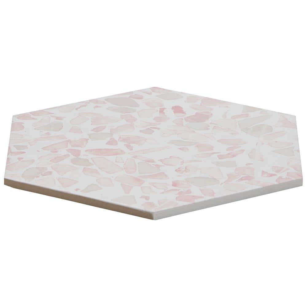 Pink Hexagon Terrazzo Look Porcelain Floor & Wall Tile