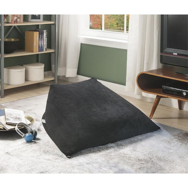 37 in. W x 39.37 in. D x 27.56 in. H Dark Gray Soft Cotton Linen Fabric Bean Bag Chair