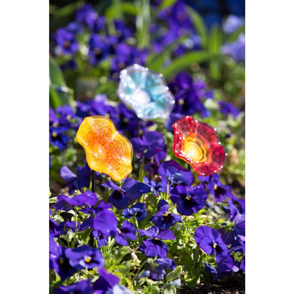 Evergreen 12 in. Whimsical Glass Plant Picks (3-Pack) 846146ECM