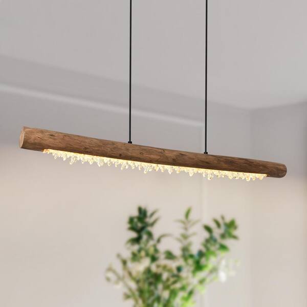 Linear wood store led pendant