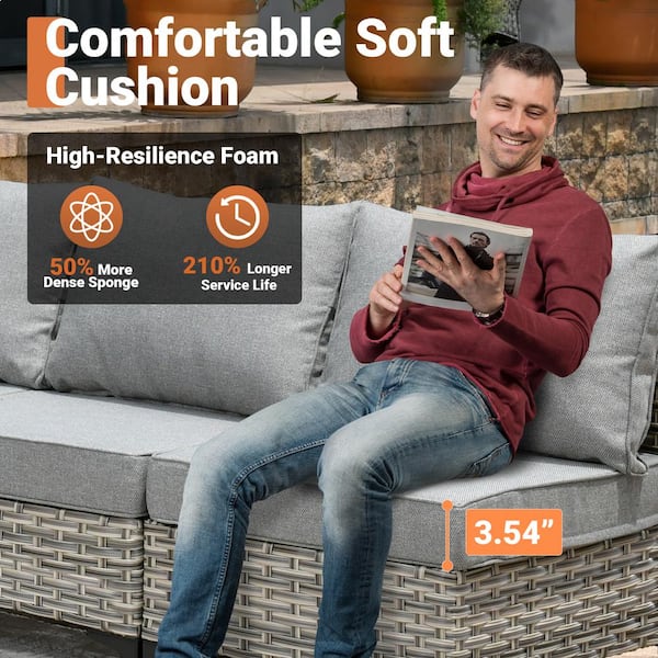 HOOOWOOO Howell 10-Piece Wicker Outdoor Patio Conversation HOOOWOOO Howell 10-Piece Wicker Outdoor Patio Conversation