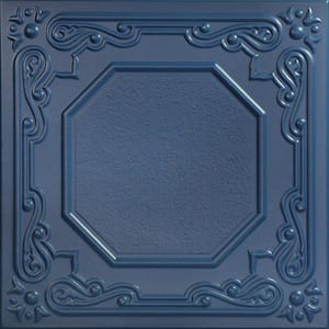 Topkapi Palace Van Deusen Blue 1.6 ft. x 1.6 ft. Decorative Foam Glue Up Ceiling Tile (21.6 sq. ft./Case)