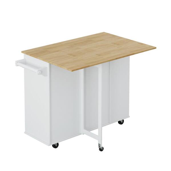 キャビネット2/2 Siavonce White Foldable Rubberwood Table Top 16.93 in. W Kitchen