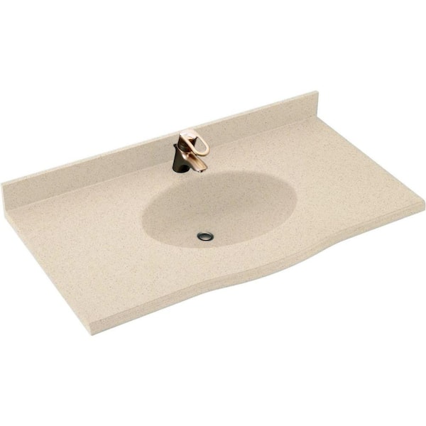 Swan Europa 43 in. W x 22.5 in. D Solid Surface Vanity Top with Sink in Bermuda Sand