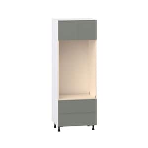 Fairview 30 in. W x 24 in. D x 84.5 in. H Assembled Slim Shaker Pantry Kitchen Cabinet in Moss Green