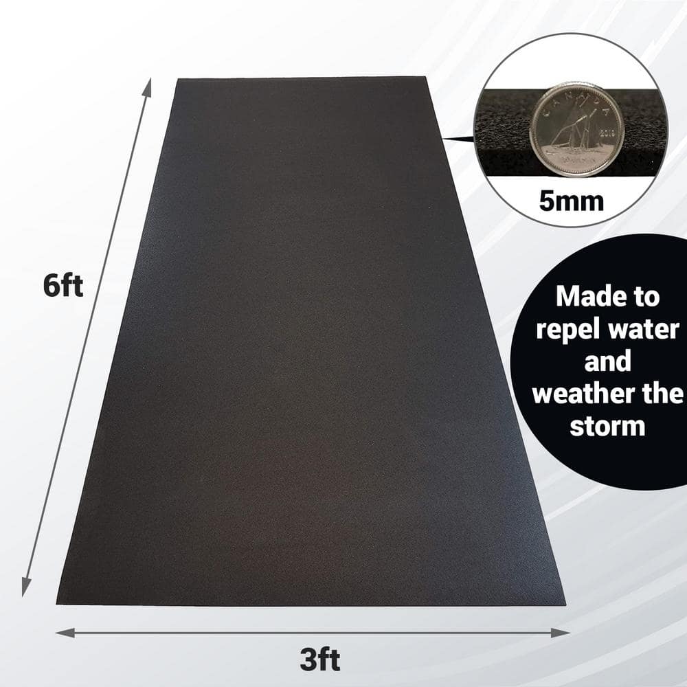Black Rubber Indoor/Outdoor Multi-Purpose Fitness Mat