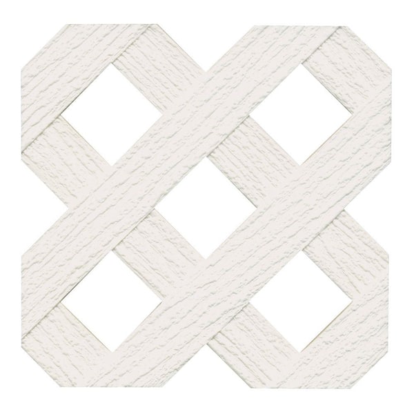 Veranda Lattice White Vinyl Privacy Diamond (Common: 5/32 in. x 4 ft. x 8 ft.; Actual: .159 in. x 47.5 in. x 95 in.)