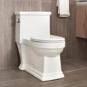 Glanville 12 in. 1-Piece 1.28/ 4.8 GPF Single Flush Elongated Toilet in White, Seat Included