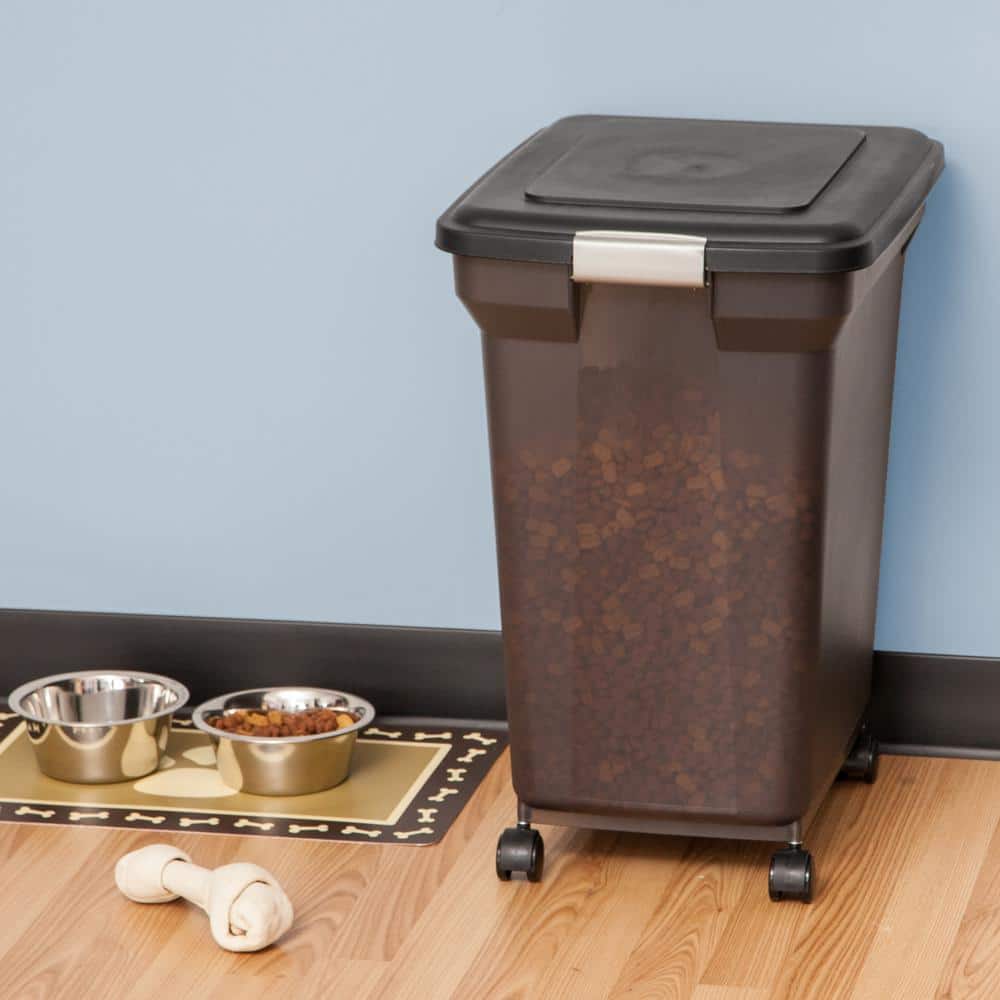Black 67-Quart Airtight Plastic Pet Food Storage Container