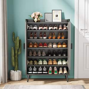 Cezalinda 43.3 in. H x 29.6 in. W Gray Wood Shoe Storage Cabinet with Doors for Entryway