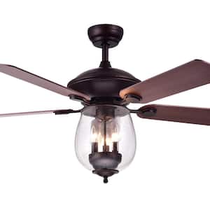 Tibwald 52 in. Indoor Oil Rubbed Bronze Remote Controlled Ceiling Fan with Light Kit
