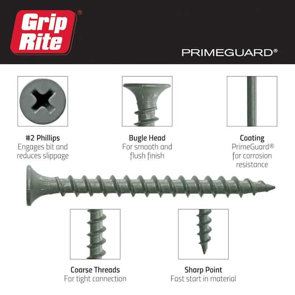 #10 x 4 in. Philips Bugle-Head Coarse Thread Sharp Point Polymer Coated Exterior Screw #10 x 4 in. Philips Bugle-Head Coarse Thread Sharp Point Polymer Coated Exterior Screw