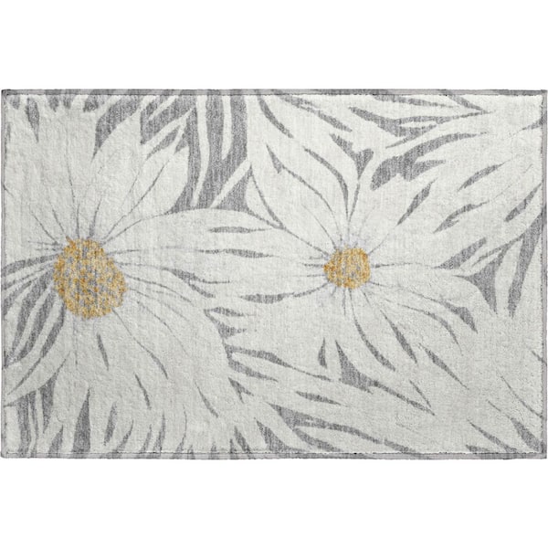 Mayfield Premium Machine Washable Abstract AMF2263 Gray 2 ft. x 3 ft. Accent Rug