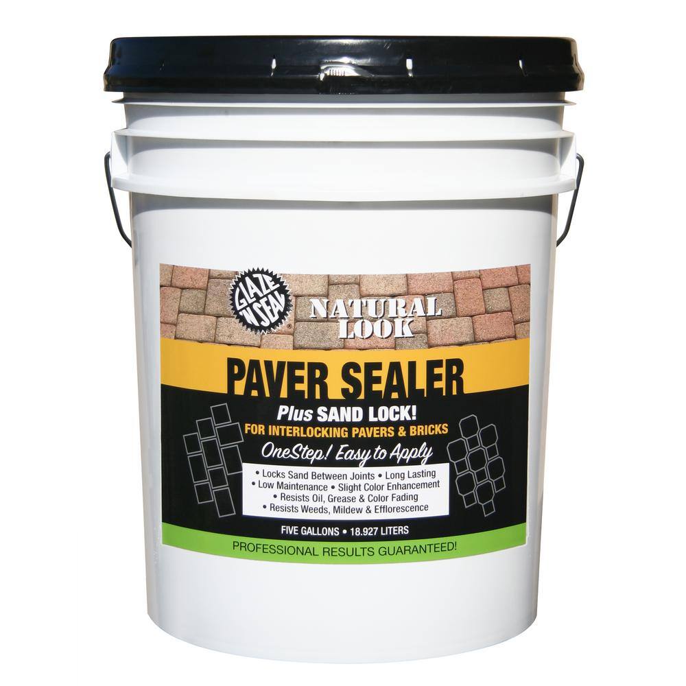 Glaze 'N Seal 5 Gallon GNS Clear Natural Look Paver Sealer with Sand Lock 914 The Home Depot