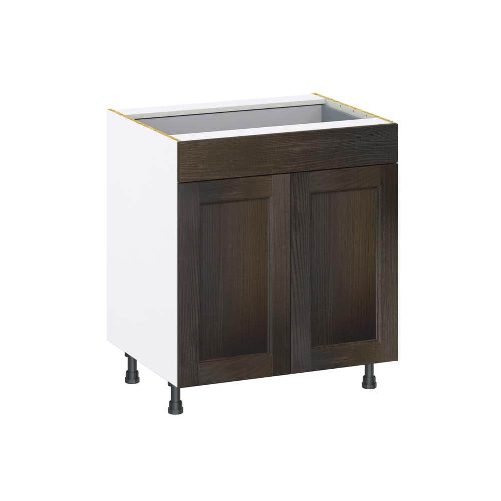 J COLLECTION Lincoln Chestnut Solid Wood Assembled Base Kitchen Cabinet ...