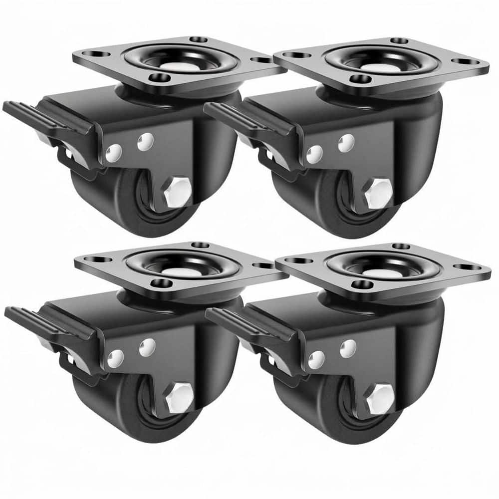 Set of 4 Industrial Series 3 Inch Nylon Swivel Plate Casters with Brake Heavy Duty Wheels 4400 lb Load Rating price history on PriceWatchPro