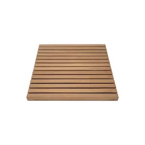 20 in. x 20 in. Square Teak Wood Patio Deck Tiles, Outdoor Slatted Pattern (Pack of 4-Tiles)