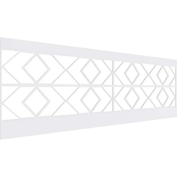 Ekena Millwork 32 in. H x 94-1/2 in. W 21.04 sq. ft. Hillrose PVC Wainscot Paneling Kit
