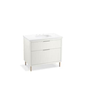 Spacity 36 in. Wall-Hung Bathroom Vanity Cabinet in White