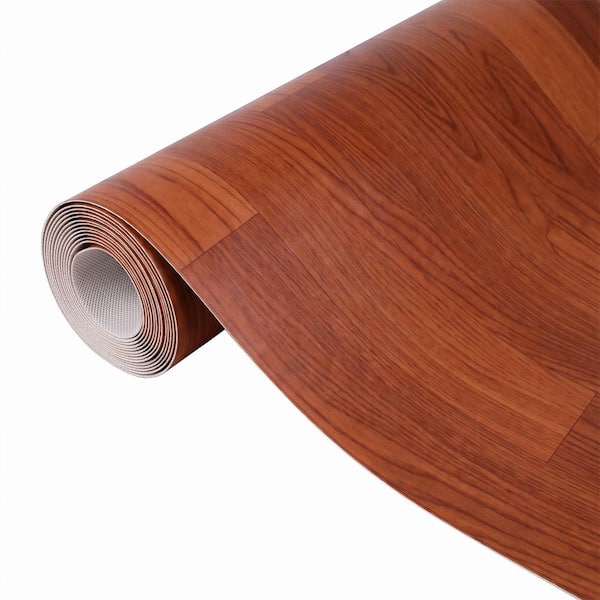 Dark Brown 6 Mil Waterproof Vinyl Sheet Flooring, 3.28 ft. W x 16.4 ft. L, 53.82 sq. ft. / Box