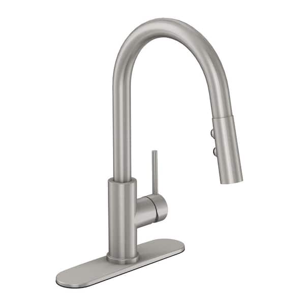 Glacier Bay Cartway Single-Handle Pull Down Sprayer Kitchen Faucet with Dual Function Sprayhead in Brushed Nickel