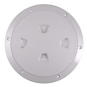 Screw-Out Deck Plate - 8 in., White w/Diamond Texture