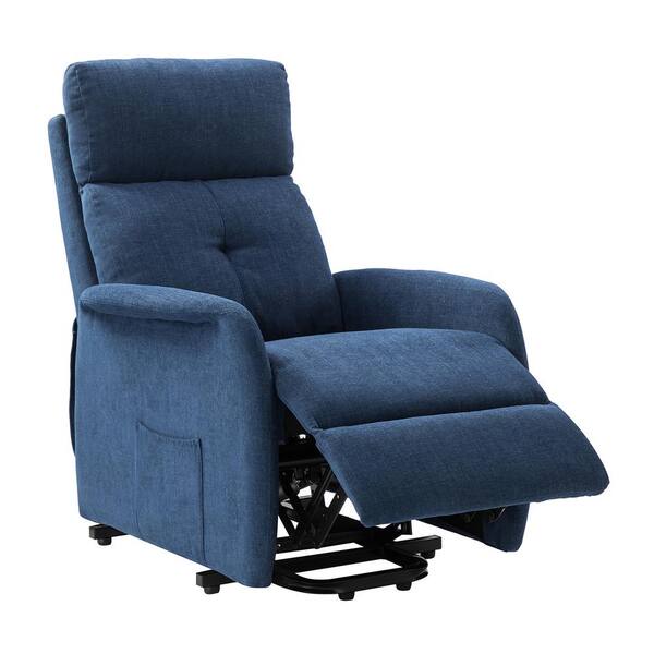 JAYDEN CREATION Carol Navy Power Recliner with Flared Arms Set of