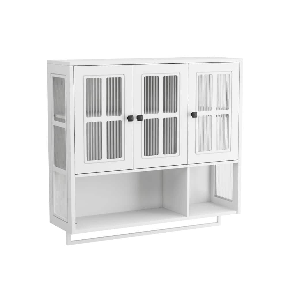 34.65 in. W x 10.24 in. D x 32.48 in. H Bathroom Storage Wall Cabinet in White price history on PriceWatchPro