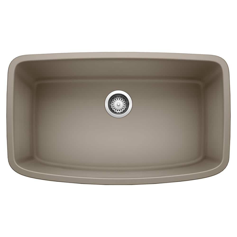 Valea Undermount Granite 32 in. x 19 in. Single Bowl Kitchen Sink in Truffl