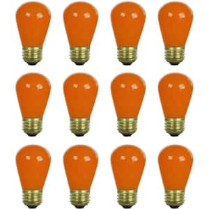 11-Watt S14 Dimmable Orange Colored Party Bulbs for String Lights Mercury Free Incandescent Light Bulb (12-Pack)