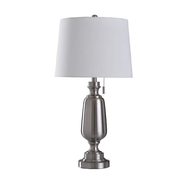 Fangio Lighting Cory Martin 30.5 in. Brushed Steel Table Lamp