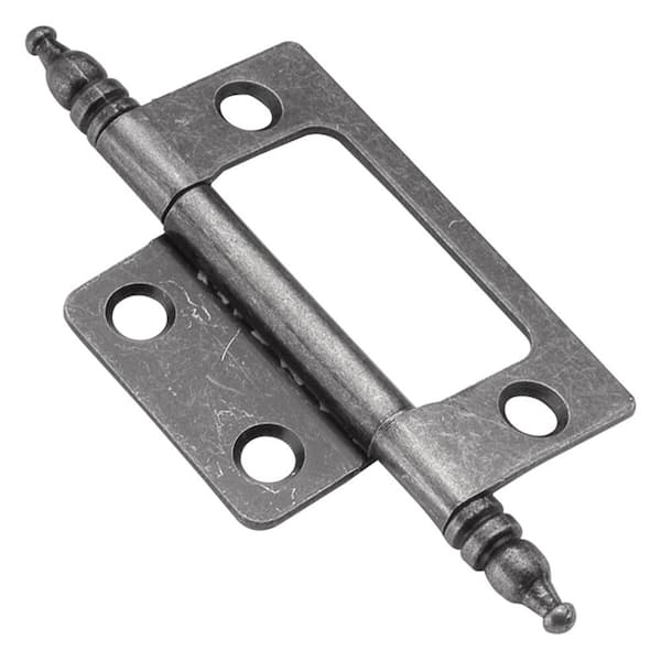 HICKORY HARDWARE 2 in. x 1-5/8 in. Silver Medallion Furniture Barrel Hinge