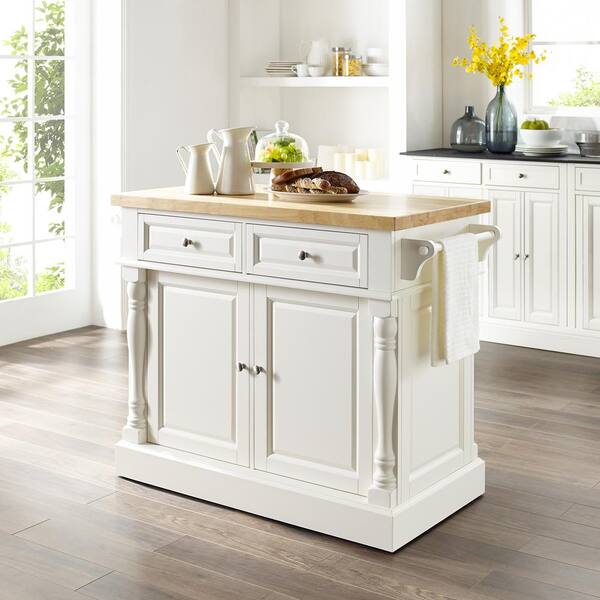 Crosley Furniture Oxford White Kitchen, Home Depot Kitchen Islands With Stools