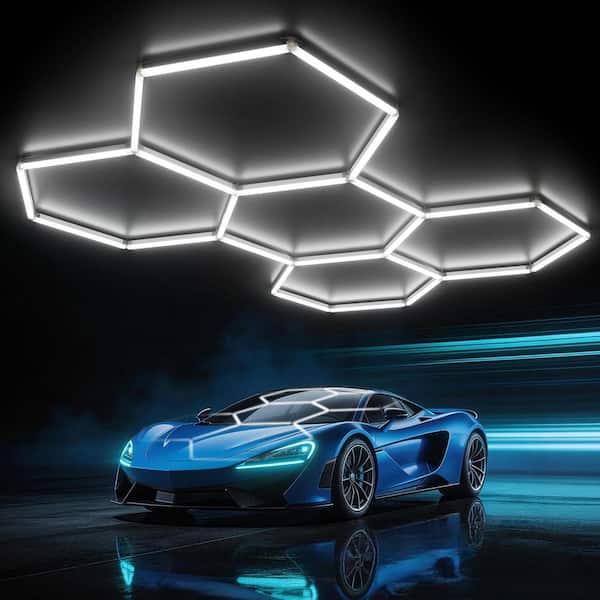 KOAOEIRS 95 in. 168-Watt Hexagon Garage Lights (24-Pack 18in./1.5